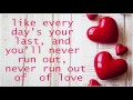 You'll Never Run Out Of Love -Anna Richley lyrics