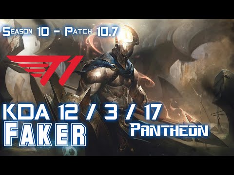 T1 Faker PANTHEON vs JAYCE Mid - Patch 10.7 KR Ranked