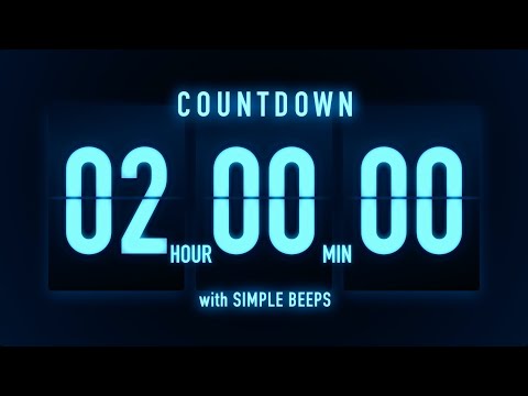 2 Hours Countdown Timer 🔵 Flip Clock with Simple Beeps