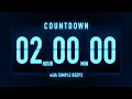 2 Hours Countdown Timer Flip Clock With Simple Beeps