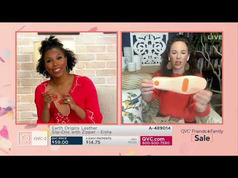 Earth Origins Leather Slip-Ons with Zipper - Eisha on QVC