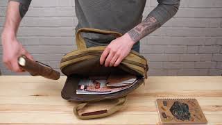 Сумка текстильна для ноутбука на два відділення 20181 Vintage  хакі
