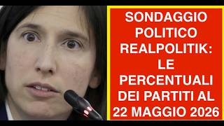 SONDAGGIO POLITICO REALPOLITIK: LE PERCENTUALI DEI PARTITI AL 22 MAGGIO 2026