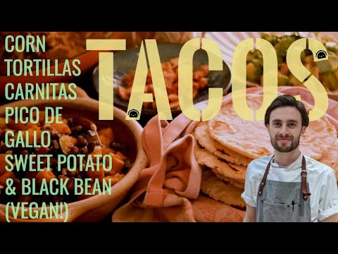Easy Mexican Tacos: Carnitas | Corn Tortillas | Pico De Gallo | Sweet Potato & Black Beans