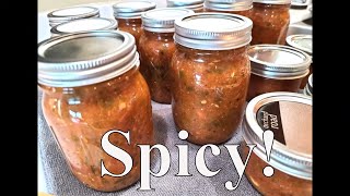 Home Canning Garden Spicy  Salsa With Linda