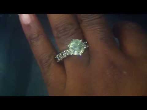 6 CT Solitaire FANCY COLOR Engagement Ring with Accents