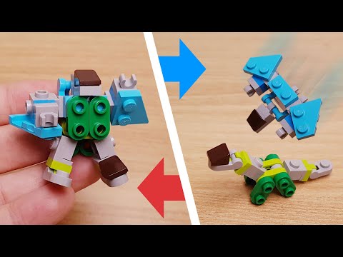 Mini LEGO brick Brachiosaurus and Pteranodon combiner transformer robot - Branodon #LEGO #MOC