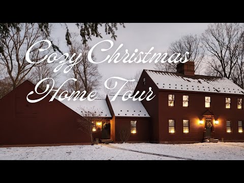 Country Christmas Home Tour Cozy Colonial Saltbox Home Antique Style Folk art Decorating Ideas