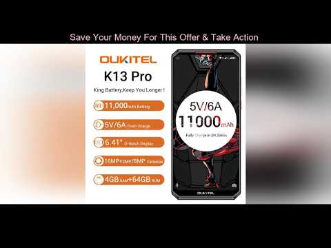 Top OUKITEL K13 Pro 6.41 Inch Mobile Phone Android 9.0 4G LTE Cellphone MT6762 4G RAM 64G ROM 11000