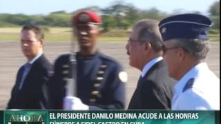 Presidente Medina acude a honras fúnebres de Fidel Castro en Cuba