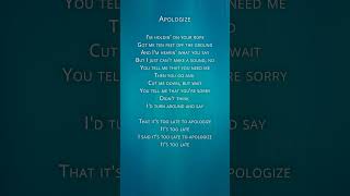 Download lagu Apologize | Timbaland feat. OneRepublic #lyrics #shorts #music mp3