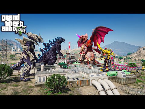 Godzilla Destroyah, Battra Larva vs Monster X, Godzilla Bond of Blood ( GTA V Mods )