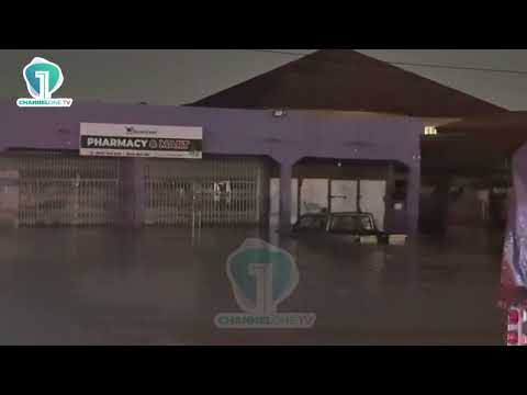 WATCH: Severe Flooding Cuts Off Ashaley Botwe–Nanakrom Road, Stranding Motorists