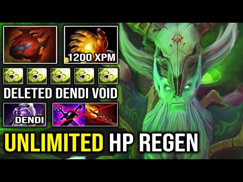 EVEN Dendi Mid Can't Stop this Necrophos | Unlimited HP Regen 1200 XPM with Heart + Midas Dota 2