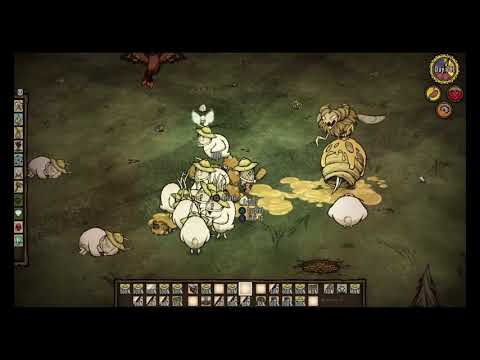 Don't Starve Together: Console Edition (PS4) - Old Video Killing Beequeen as WX with Bunnies