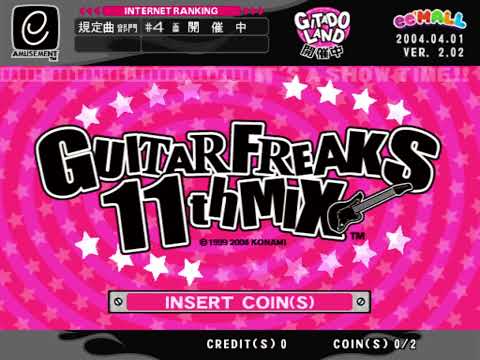 GUITARFREAKS 11thMIX Title Screen & Attract e-AMUSEMENT ee'MALL