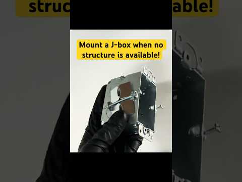 Part of a video titled How to mount a J-box when no stud is available! - YouTube