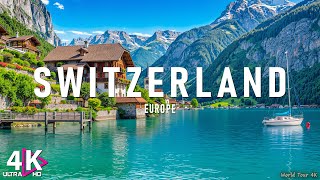 FLYING OVER SWITZERLAND (4K UHD) - Relaxing Music With Beautiful Natural Landscape(Video Ultra HD)