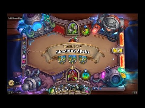 Solution Puzzle Lab Board Clear: Shocking Spells - Flobbidinous (7/7), Hearthstone Boomsday