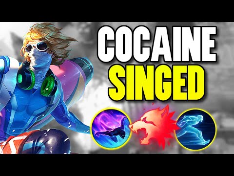THE RETURN OF COCAINE SINGED! NOBODY CAN CHASE 1000 MS SINGED - League of Legends