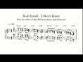19 year old Bud Powell - I Don't Know (1944, with Cootie Williams) - Piano Transcription