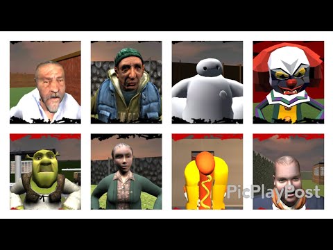 Caught Battle 4# Old Shrek Rich Granny Baymax Hotdog Clown And Goodbye Fat Neighbor