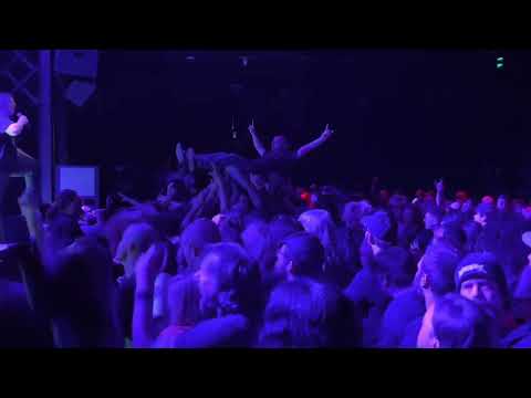 Metal Speck crowd surfing at Cannibal Corpse