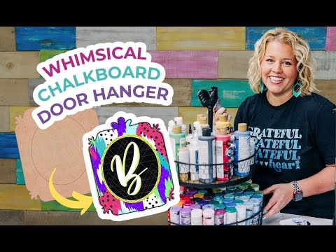 How to Paint a Chalkboard Door Hanger | Make a Whimsical Design With a Colorful Background