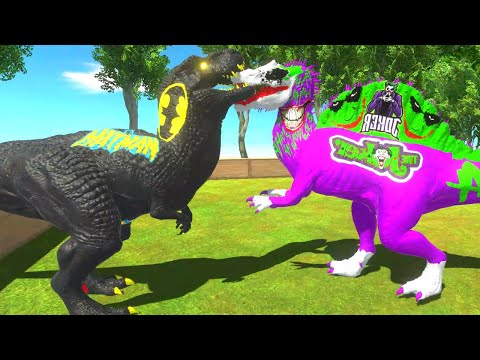 BATMAN T REX vs JOKER FLOREST DEATH RUN - Animal Revolt Battle Simulator