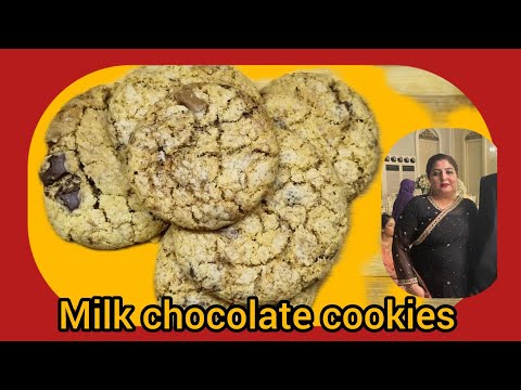Milk chocolate cookies!Delicious!Easy with  Robina sharafat.