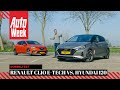 Hyundai i20 vs. Renault Clio E-Tech - AutoWeek dubbeltest - English subtitles