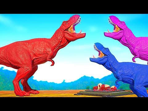 Tyrannosaurus Rex Color Pack Vs Spinosaurus,Ultimasaurus - Jurassic World Evolution Dinosaurs Fight