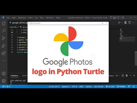 Google Photos Logo Drawing Using Python Turtle Python Turtle Coding Video Learnonpy