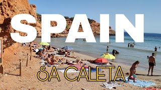 Ibiza Best Beaches| SA Caleta Beach:Es BOL NOU| Amazing Beach cove in IBIZA| Beach walk| Playa