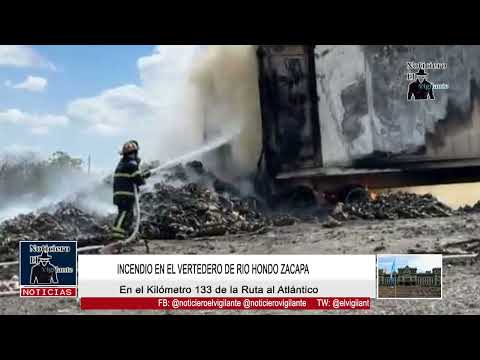 Incendio en el vertedero de Rio Hondo Zacapa