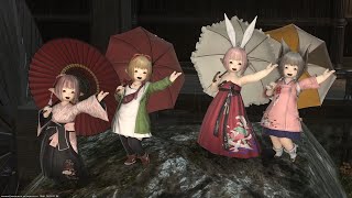 おかっぱララフェル傘ダンスかわいい