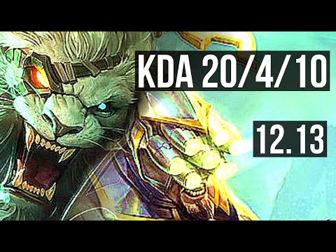 RENGAR vs YI (JNG) | 2.0M mastery, 1000+ games, Legendary, 20/4/10 | EUW Master | 12.13