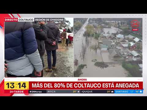 Más del 80% de Coltauco está anegada en la región de O´Higgins