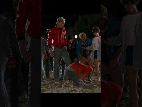 Daniel vs. Johnny fighting in the Beach #karatekid #shorts