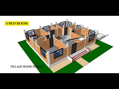 simple 4 bed room indian style house plan II 4 bhk house plan II simple 4 kamra ghar ka naksha