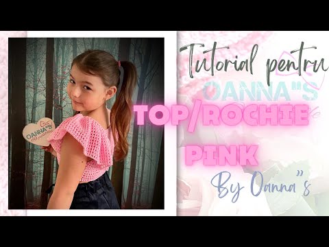 Crochet Pink Top/Dress with Ruffles on the Sleeves. Step by Step Tutorial
