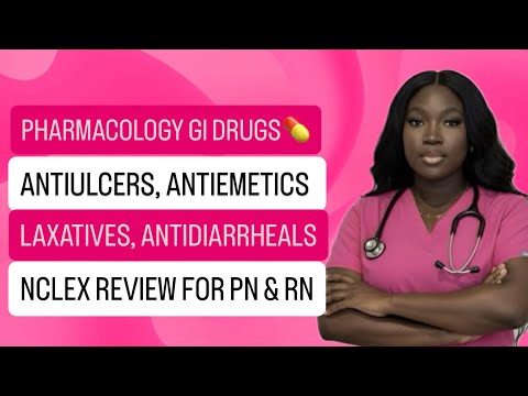 PHARMACOLOGY GI DRUGS | ANTIULCERS ANTIEMETICS LAXATIVES &  ANTIDIARRHEALS NCLEX REVIEW FOR PN & RN