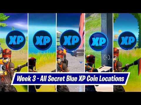 Week 3 - All 5 Secret Blue XP Coin Locations in Fortnite Chapter 2 Season 3