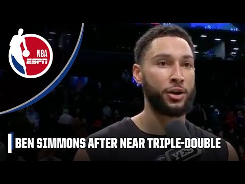 Ben Simmons reacts to NEAR TRIPLE-DOUBLE in Nets return 🗣️ 'I'M BACK WITH MY GUYS!' | NBA on ESPN