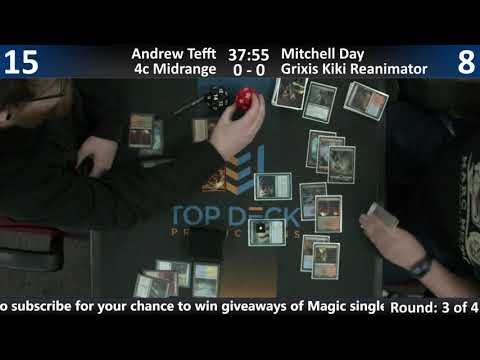 Modern w/ Commentary 3/5/19: Andrew Tefft (4c midrange) vs. Mitchell Day (Grixis Kiki Reanimate)