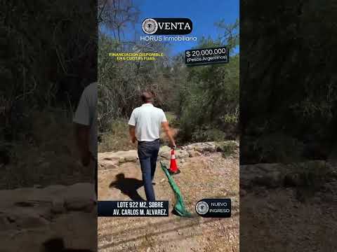 VENTA LOTE de 922 m2 sobre Av. Carlos M. Álvarez en Sanagasta La Rioja.