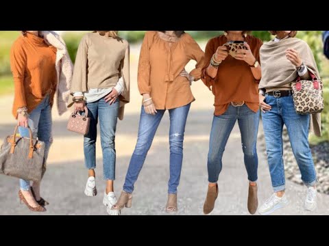 ATUENDOS COMODOS Y ELEGANTES CON PANTALONES TEJANOS PARA SEÑORAS DE 50 60 70 80 AÑOS
