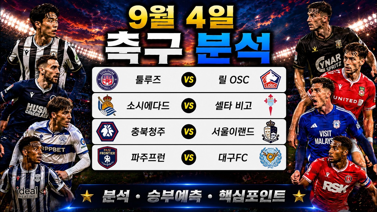 9월4일 축구분석 리그앙분석 프리메라리가분석 K리그분석 프로토분석 토토분석 스포츠분석 해외야구분석 최종조합 공유