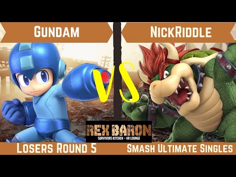 Rex Baron 5 Losers Round 5 - Gundam (Mega Man) Vs. NickRiddle (Bowser)
