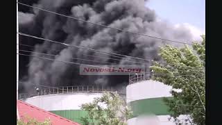 В Николаеве горят тысячи тонн подсолнечного масла (видео)